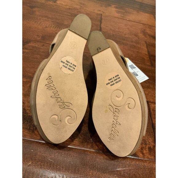 Seychelles Tan Leather Seychelles Peep Toe Wedge Heels, Size 7.5 (US) - Picture 8 of 8